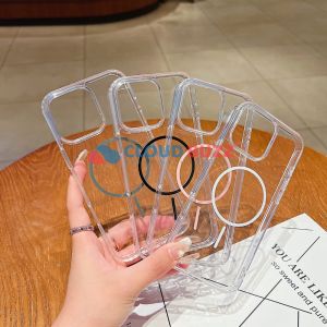 Transparent Flock Lining Magsafe Phone Case