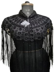 Ladies Black Party Wear Poncho