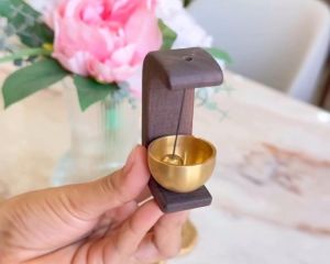 Door Ball Brass & Wood Bell