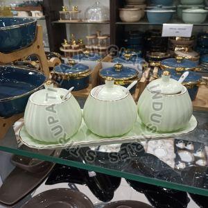 Condiment Containers - Porcelain Seasonings Jar Set