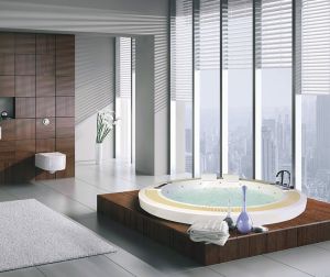 Calypso Round Whirlpool Bath Tub, Color : White