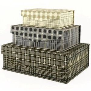 Check Pattern Handmade Paper Box