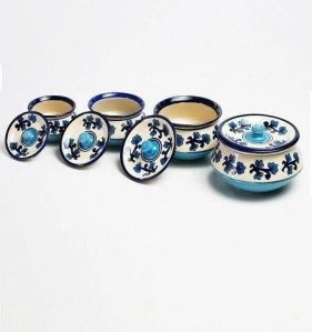 Serving Handi Set with Navy Flower