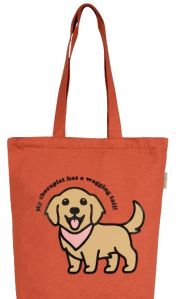 Aesthetic Tote Bag FOR Women | Cutest Dog Orange