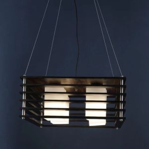 Brown Wood Hanging Light