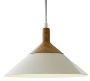 Cone-White+Wood Metal Hangings