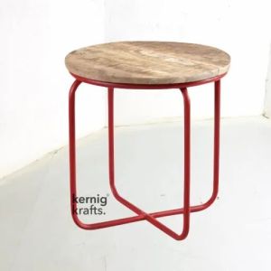 Cool Metal Frame Mango Wood Top Coffee Table