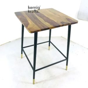 Two Seater Square Rosewood Bar Table WITH Steel Base