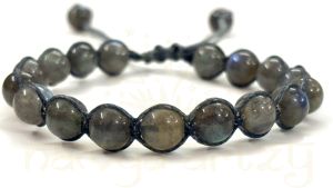 Two-Sided Hand-Knotted, Natural & High Grade 8mm Labradorite Healing Fashion Macrame Bracelet-