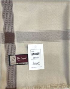 Men Cream Plain Polyester Lohi with Tassels