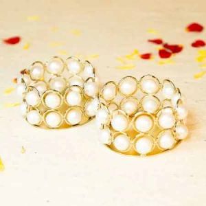 Pearl Studded Tea Light Candle Holders Set