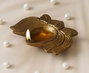 Metal Diya with Lotus Shape