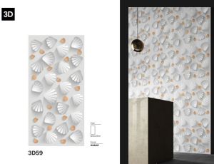 Ceramic 3D White Glossy Vitrified Tiles for Floor Wall