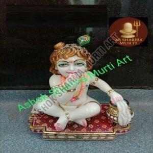 Laddu Gopal Marble Statue, Packaging Type : White