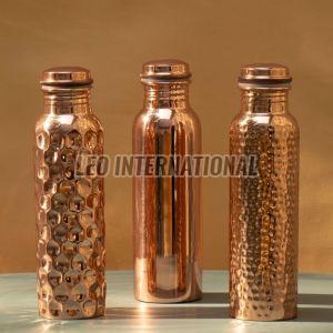 3 PC Hammered Pure Copper Water Bottle Set