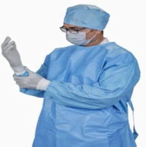 Cotton Reinforced Surgical Gown, Color : Blue, Green, Pink