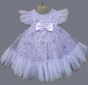 Lavender Lace Baby Frock with Bow