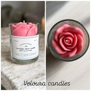 200 Ml Transparent Lavender Rose Scented Candle Jar