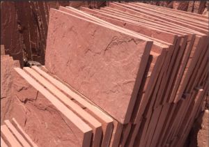Sawn Finish Red Sandstone