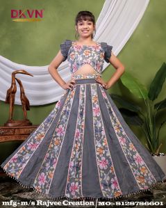 Polyester Kids Lehenga Choli Wedding Wear, Festival Wear 24 - 40