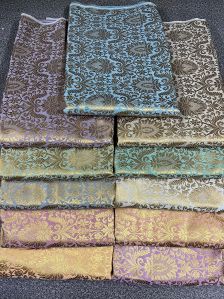 Silk Banarasi Brocade Fabrics, Width : Around 44-45 Inches