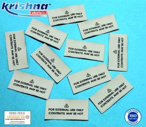 Warning Woven Labels, Label Shape : Rectangular