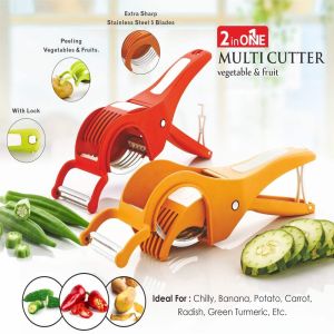 Plastic Veg Cutter 2 in-one Vegetable & Fruit Multi Cutter & Peeler
