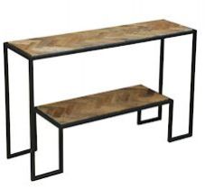 Console Table with Black Powder Coated Frame