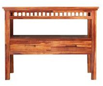 Console Table With Storage Honey Finish