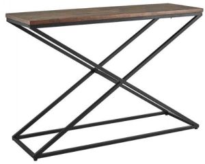 X Shape Console Table in Black & Brown Colour