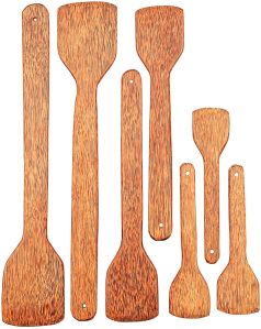 peekar handmade coconut wood spatula family set