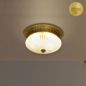 Brass and Glass Ceiling Light