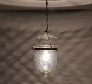 Brass Finish Diamond Cut Ceiling Pendant Light