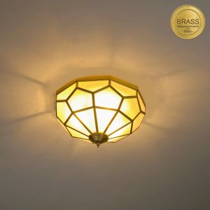 Chester Brass and Glass Lantern Ceiling Light