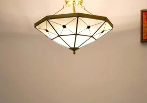 Ophelia Glass and Brass Lantern Pendant Light