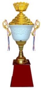 PC-142 White and Golden Plastic Cup Trophy
