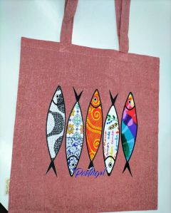 3kg Printed Cotton Canvas Bag for Shopping, Carrying Essentials
