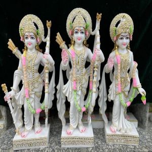 Hand Painted RAM Darbar Marble Statue