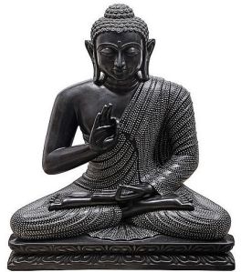 Carved Handmade Black Marble Buddha Statue for Temple