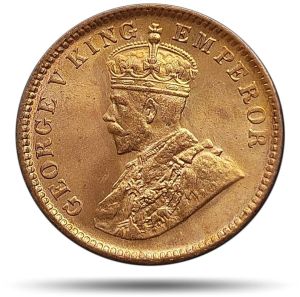 Golden British India One Quarter Anna George Vi Coin