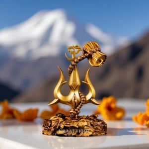 Lord Shiva Trishul with Damru Statue