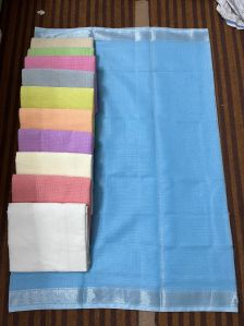 Plain Silver Patti Saree Kota, Color : Multicolor Casual Wear