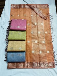 Buti Tissue Linen Saree