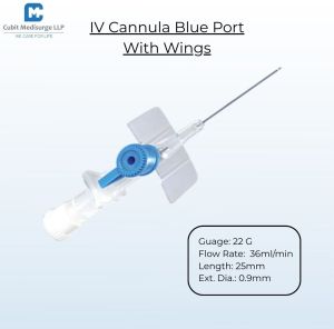 Plastic IV Cannula 22G Standard Size, Brand Name : Cusurge