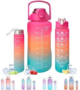 Set OF 3 Motivational Time Marker Water Bottle