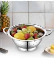 Stainless Steel Deep Colander, Color : Silver