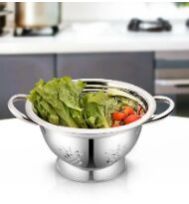 Stainless Steel German Colander, Color : Silver