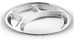 Round Mess Tray, Color : Silver
