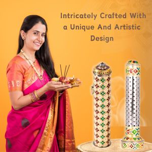 Stainless Steel Meenakari Agarbatti Stand, Color : Multicolor
