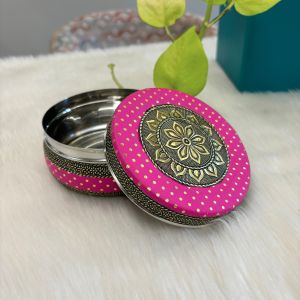 Navrang Meenakari Steel Decorative Small Box, Color : Pink For Gifting